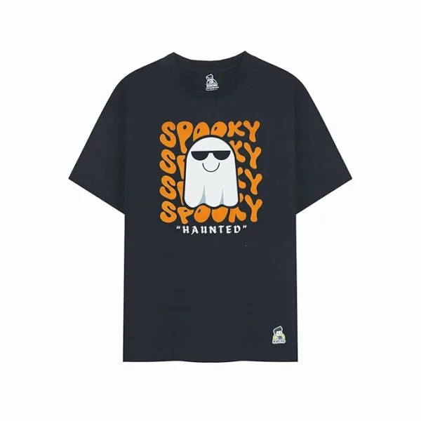 Unisex Kids T-Shirt – Spooky Haunted Digital Print, Black, Cotton-Modal Blend, Softer & More Breathable Than 100% Cotton, Boys & Girls Casual Wear