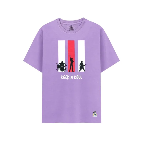 Unisex Kids’ T-Shirt  – Lime Green Rock n Roll Digital Print | Soft Cotton-Modal Blend | Breathable, Comfortable Wear for Boys & Girls