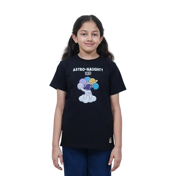 Unisex Kids’ T-Shirt – Astro Naughty Cartoon Digital Print | Soft Cotton-Modal Blend | Breathable, Comfortable & Stylish Wear for Boys & Girls