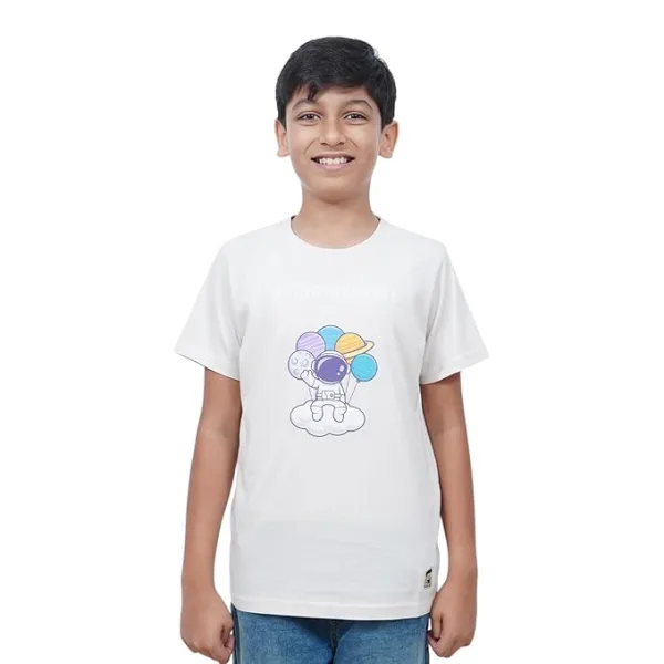 Unisex Kids’ T-Shirt – Astro Naughty Cartoon Digital Print | Soft Cotton-Modal Blend | Breathable, Comfortable & Stylish Wear for Boys & Girls