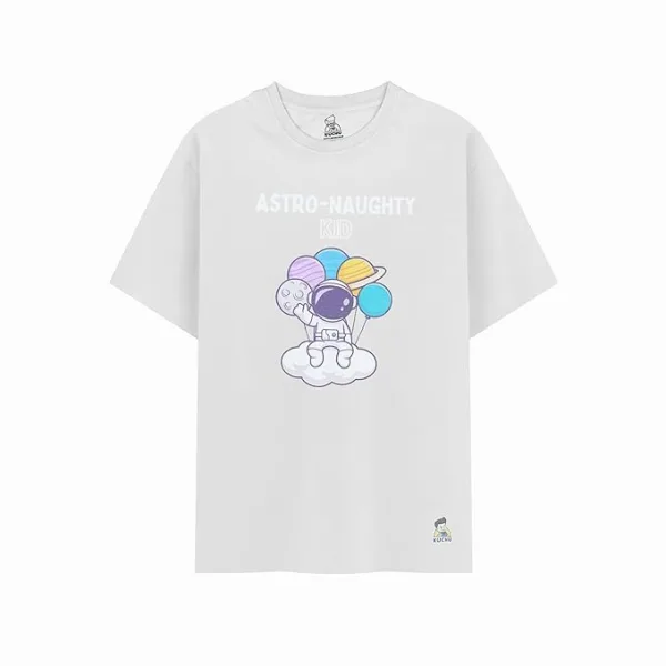 Unisex Kids’ T-Shirt – Astro Naughty Cartoon Digital Print | Soft Cotton-Modal Blend | Breathable, Comfortable & Stylish Wear for Boys & Girls