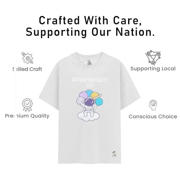 Unisex Kids’ T-Shirt – Astro Naughty Cartoon Digital Print | Soft Cotton-Modal Blend | Breathable, Comfortable & Stylish Wear for Boys & Girls