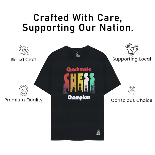 Unisex Kids’ T-Shirt | Light Green Checkmate Digital Print | Soft Cotton-Modal Blend | Stylish, Breathable & Durable Everyday Wear for Boys & Girls