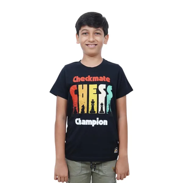 Unisex Kids’ T-Shirt | Light Green Checkmate Digital Print | Soft Cotton-Modal Blend | Stylish, Breathable & Durable Everyday Wear for Boys & Girls