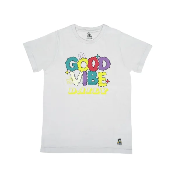Kids’ Unisex T-Shirt for (Light Gray) “Good Vibes” Digital Print | Cotton-Modal Blend | Soft, Breathable, and Durable Casual Wear for Boys & Girls