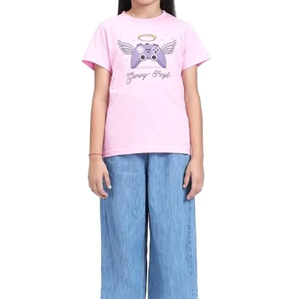 Unisex Gaming Angel Print Cotton Modal T Shirt Vibrant Colors