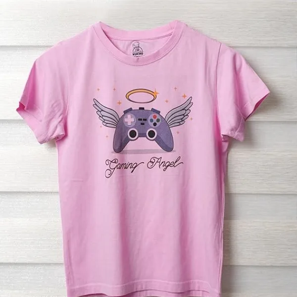 Unisex Gaming Angel Print Cotton Modal T Shirt Vibrant Colors
