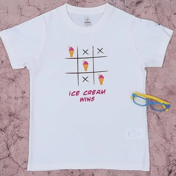 Unisex Ice Cream Wins Print Cotton Modal T Shirt Soft Breathable
