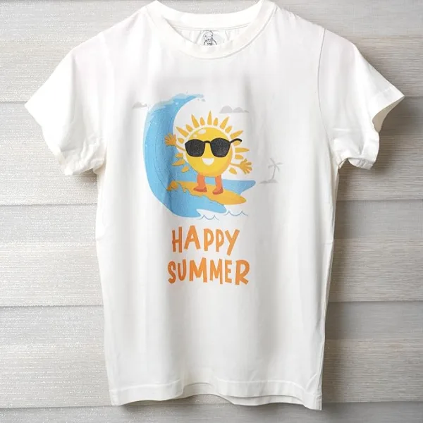 Unisex Tshirt | Made of Super Combed Cotton-Modal Natural Fiber Better Than 100% Cotton| Soft & Breathable Fabric| Unique Digitally Printed Design |Vibrant Colour | Happy Summer
