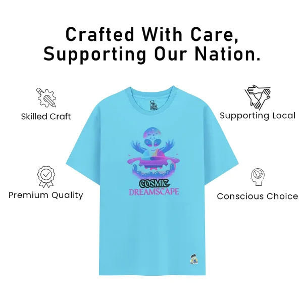 Kids Cosmic Graphic Cotton Modal T Shirt Soft Breathable