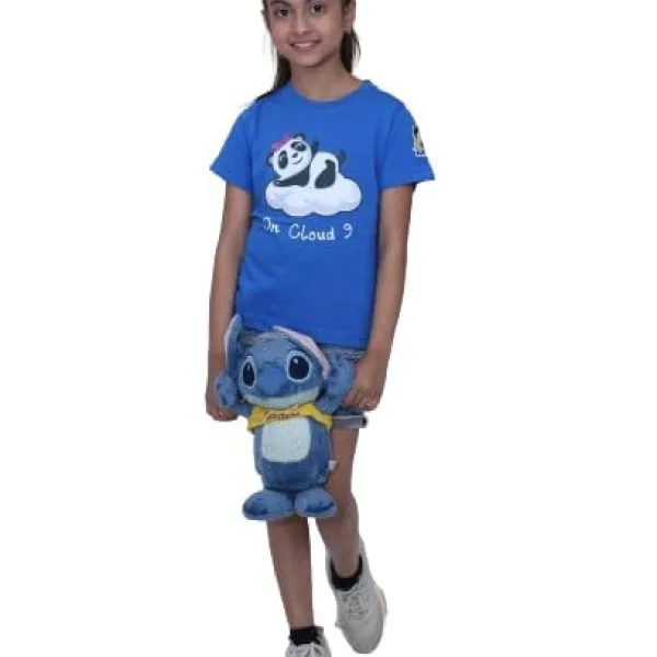 Unisex T-Shirt for Kids | Super Combed Cotton-Modal Blend | Ultra Soft & Breathable Fabric | Fun Digitally Printed Design | Stylish Casual Wear for Boys & Girls Blue