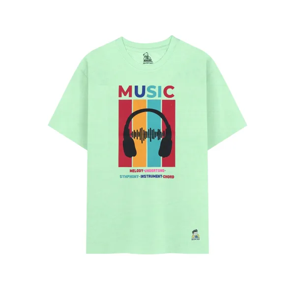 Kids Music Print Cotton Modal T Shirt Stretchable Casual Wear