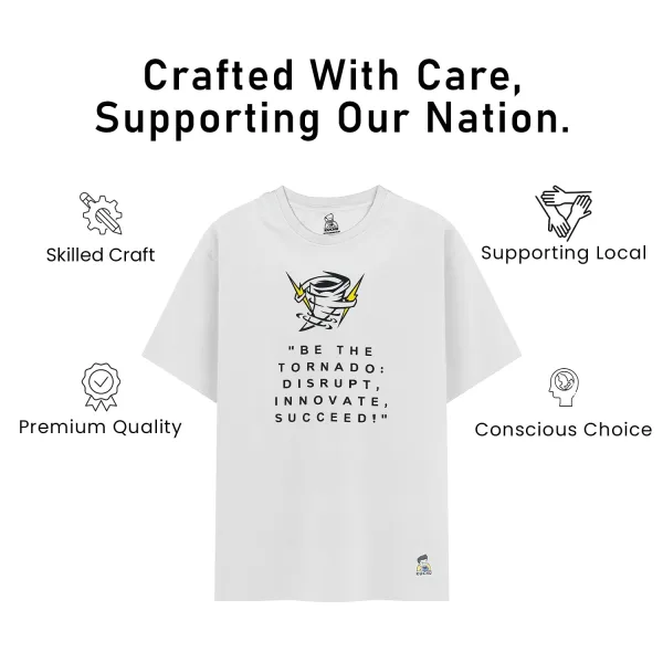 Kids’ Unisex T-Shirt  | “Tornado” Graphic Digital Print | Soft Cotton-Modal Blend | Breathable, Comfortable & Stylish Casual Top for Boys & Girls