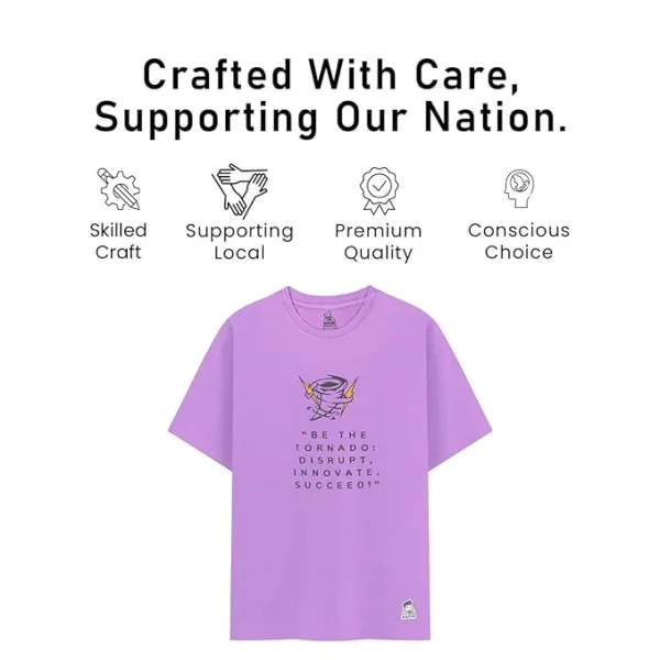 Unisex Kids T-Shirt,Multi-Color Cotton-Modal Blend – Softer & More Breathable Than 100% Cotton | Tornado Disrupt Digital Print, Boys & Girls (All Ages)