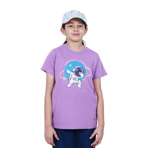 Kids’ Unisex T-Shirt  | “Orbiting” Space-Themed Digital Print | Ultra-Soft Cotton-Modal Blend, Breathable & Durable Casual Wear for Boys & Girls
