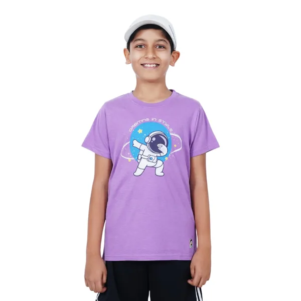 Kids Orbiting Space Graphic Cotton Modal T Shirt Soft Breathable