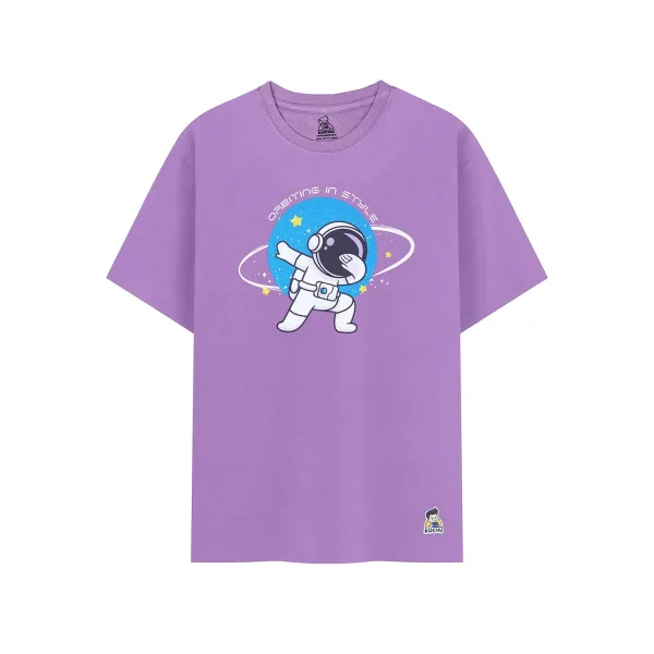 Kids Orbiting Space Graphic Cotton Modal T Shirt Soft Breathable