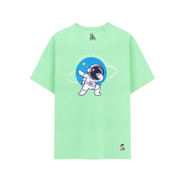 Kids’ Unisex T-Shirt  | “Orbiting” Space-Themed Digital Print | Ultra-Soft Cotton-Modal Blend, Breathable & Durable Casual Wear for Boys & Girls