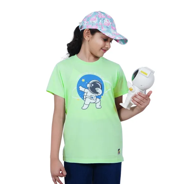 Kids Orbiting Space Print Cotton Modal T Shirt Casual