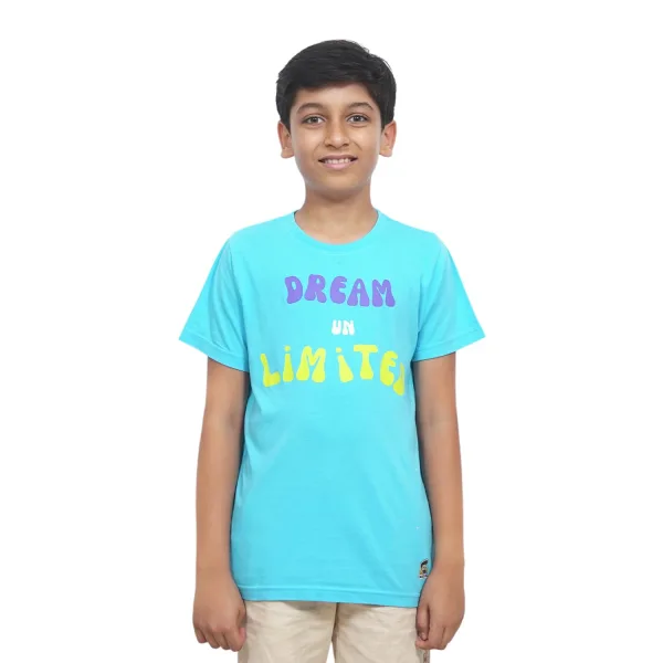 Kids’ Unisex T-Shirt for 10-11 Years – Purple “Dream Unlimited” Digital Print | Soft Cotton-Modal Blend, Breathable, Comfortable & Durable Casual Wear for Boys & Girls