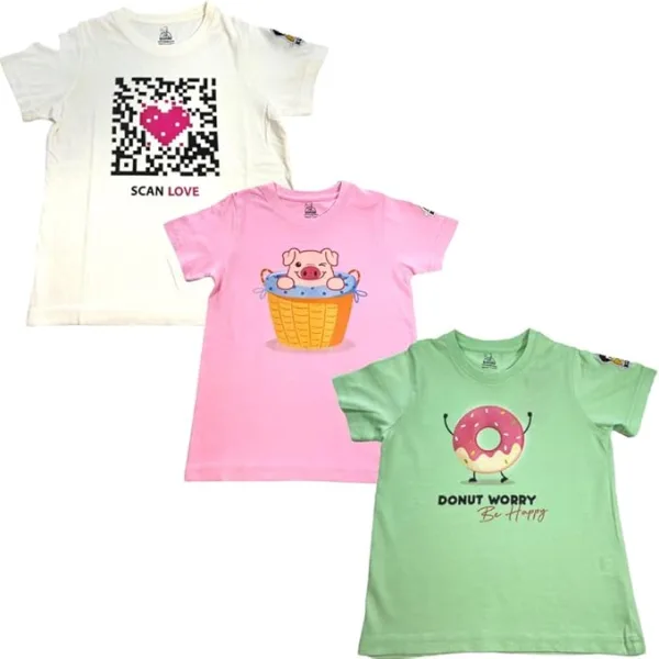 New Launch'23 Unisex Tshirt for Boys and Girls- Set of 3|Super Combed Cotton-Modal Fiber|Soft Fabric |Breathable Fabric|Digitally Printed|Unique Design|Vibrant Colour |Half Sleeves |Round Neck