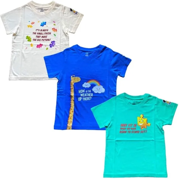 Unisex Kids Cotton Modal Casual Tee Set of 3