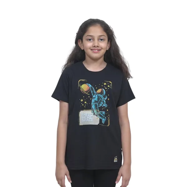 Kids’ Unisex T-Shirt “More Space” Digital Print | Premium Cotton-Modal Blend | Soft, Breathable & Durable Casual Wear for Boys & Girls