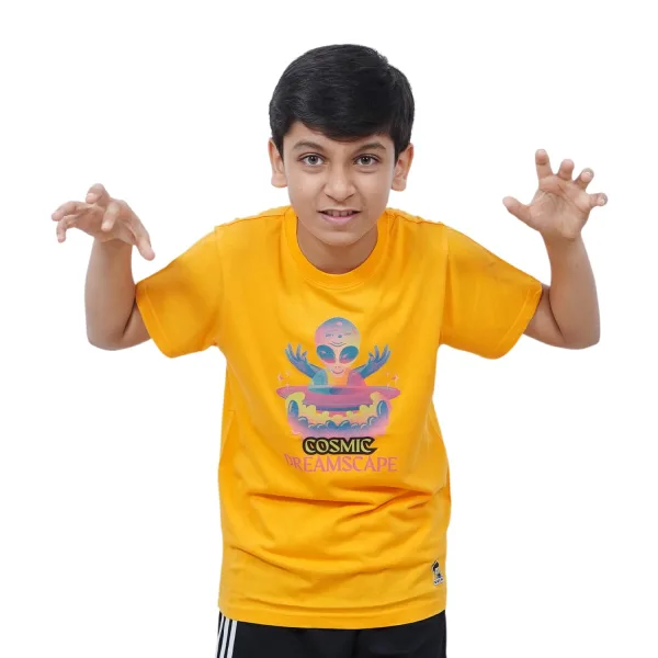 Kids’ Unisex T-Shirt for  Cosmic Digital Print Soft Cotton-Modal Blend Breathable, Comfortable & Stylish Casual Wear Top for Boys & Girls Trendy Tee for Playtime & Outings