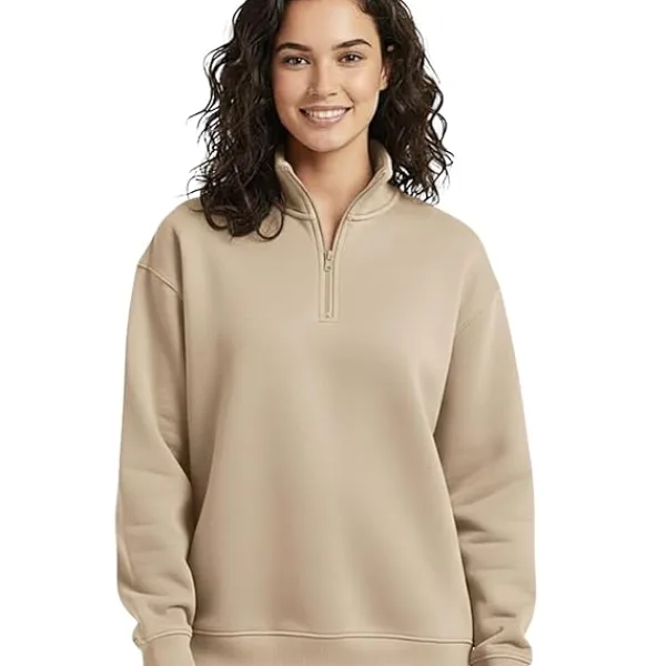 Quarter-Zip Pullover Sweatshirt for Woman Comfortable Hoodie for Women Zipper Sweatshirt Hooded Jacket for Woman Casual Wear Hoodie Full Zipper Hoodies for Girls