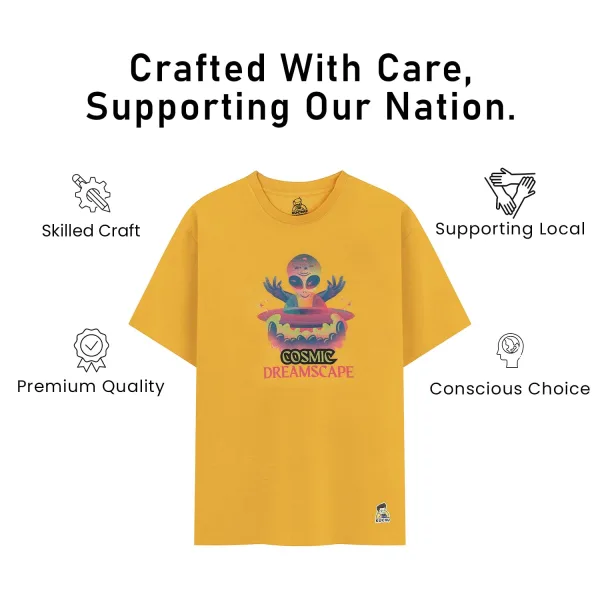 Kids’ Unisex T-Shirt for  Cosmic Digital Print Soft Cotton-Modal Blend Breathable, Comfortable & Stylish Casual Wear Top for Boys & Girls Trendy Tee for Playtime & Outings