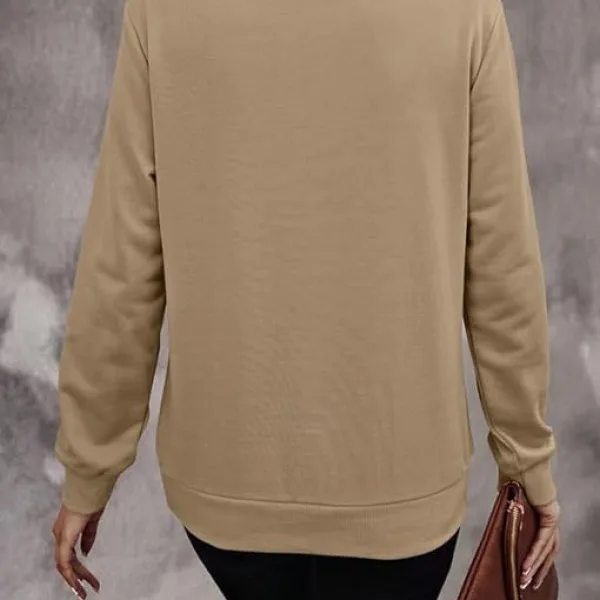 Women's Quarter Zip Pullover Sweater, Casual Long Sleeve Knit Top I Warm Fleece Zip Up Sweatshirt Hoodie for Women