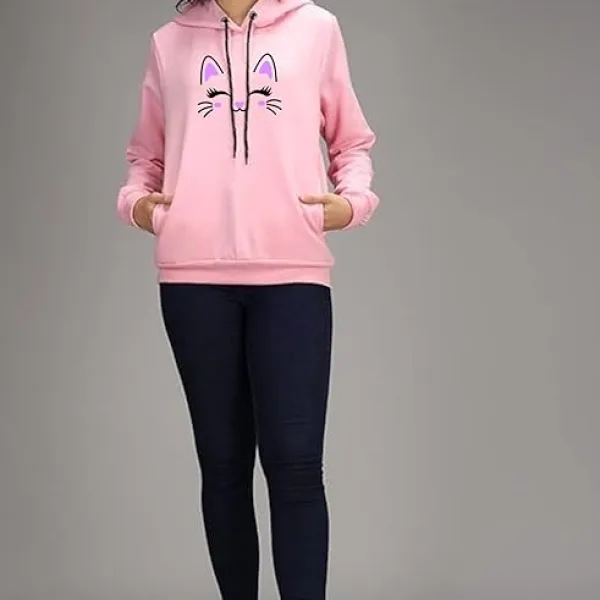 Women Cotton Blend - Cute Hoodies Teen Girl Winter Jacket Sweatshirts Casual Drawstring Clothes Hoodie with Pocket