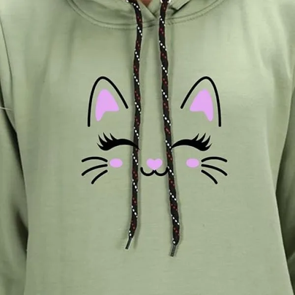 Women Cotton Blend - Cute Hoodies Teen Girl Winter Jacket Sweatshirts Casual Drawstring Clothes Hoodie with Pocket