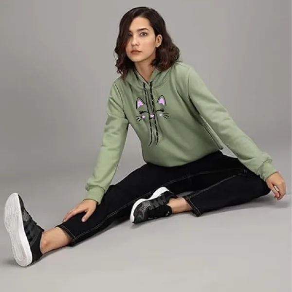 Women Cotton Blend Cute Hoodie with Pocket Winter Wear