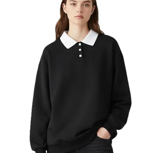 Women Loose Fit Long Sleeve Sweatshirt Cozy Winter Hoodie