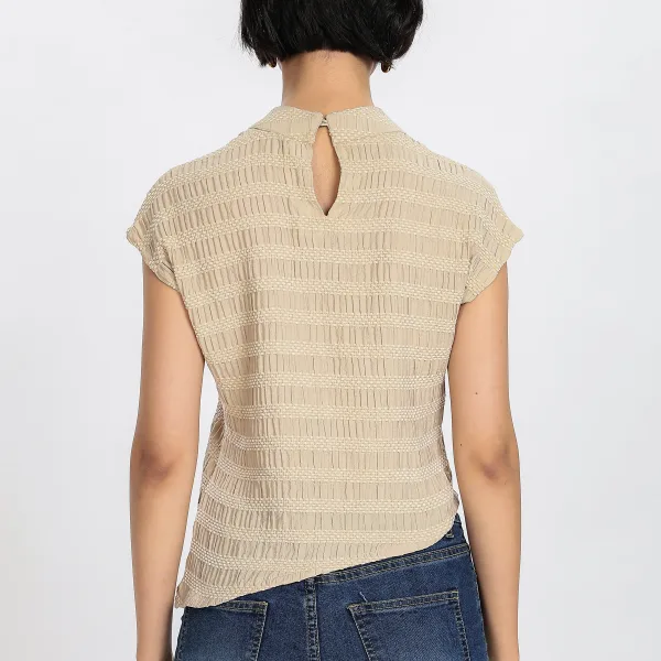 Blue Knitted Top for Women Casual Everyday Wear