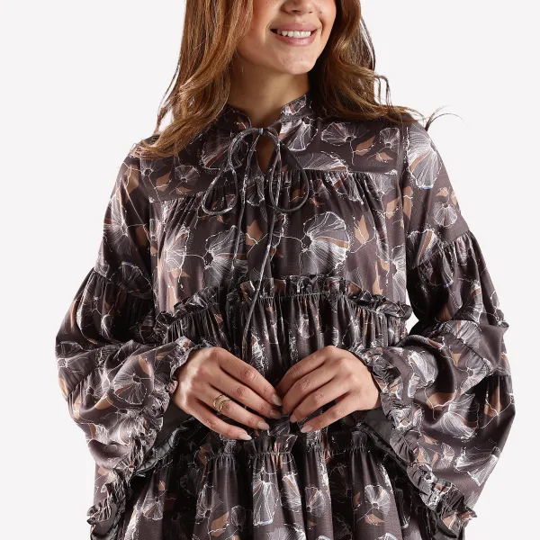 Light Brown Printed Top for Women Stylish Wear