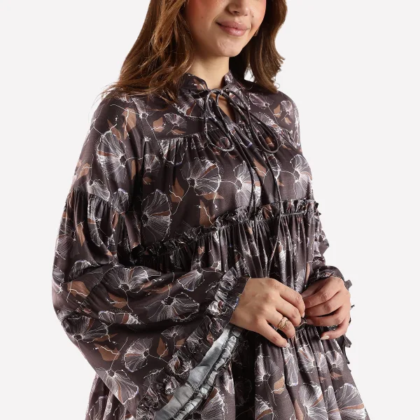 Light Brown Printed Top for Women Stylish Wear