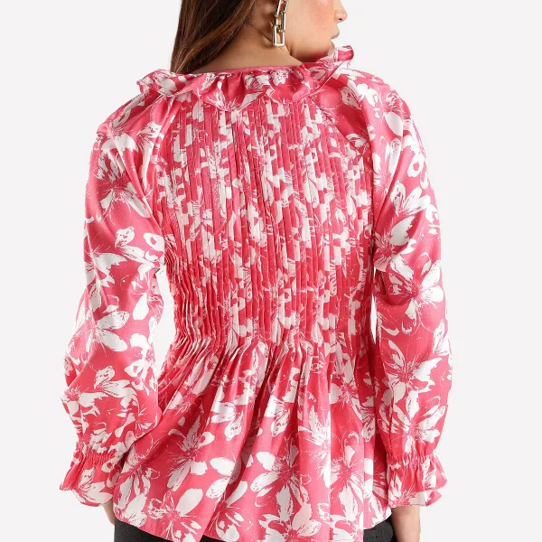 Green Printed Top for Women Casual Daily Wear