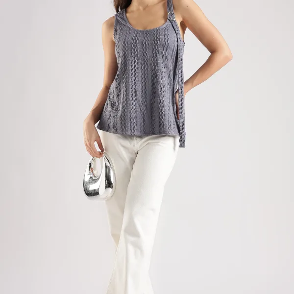 Black Knitted Top for Women Stylish Casual Wear