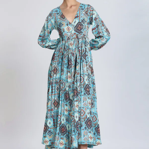 GEOMETRIC PRINTED MAXI DRESS