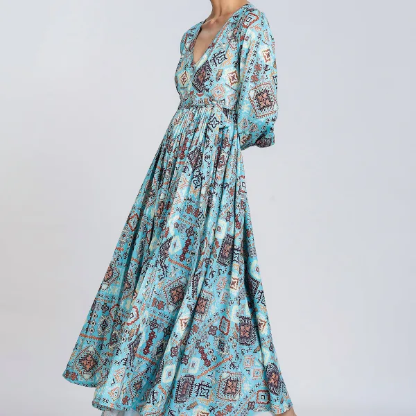 GEOMETRIC PRINTED MAXI DRESS