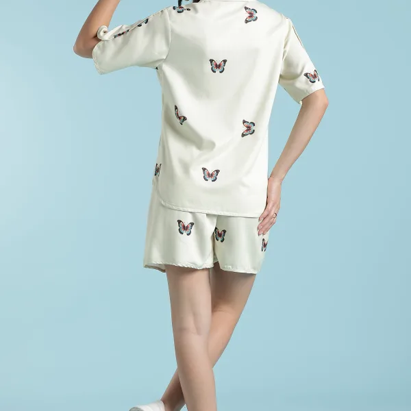 Women Butterfly Co-Ord Set Stylish Summer Outfit