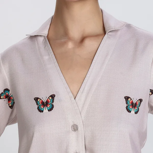 Butterfly Print Co-Ord Set for Women Trendy Casual Wear