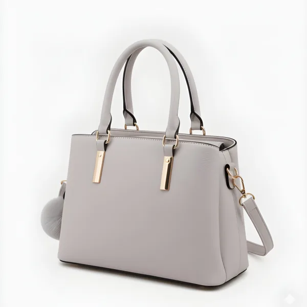 Premium Quality Women’s Stylish Handbag | Elegant PU Leather Shoulder & Tote Bag for Ladies | Spacious Multi-Compartment Design with Golden Hardware & Fur Ball Charm | Perfect for Office, Daily Use, Travel & Parties