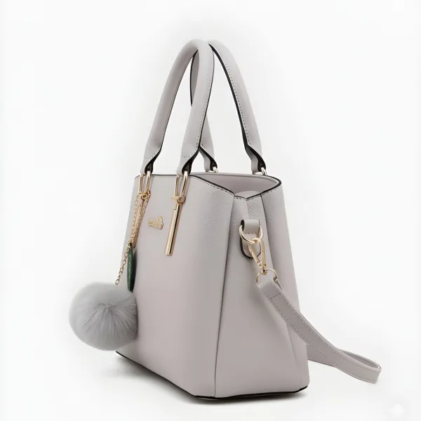 Premium Quality Women’s Stylish Handbag | Elegant PU Leather Shoulder & Tote Bag for Ladies | Spacious Multi-Compartment Design with Golden Hardware & Fur Ball Charm | Perfect for Office, Daily Use, Travel & Parties