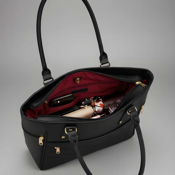 Premium Quality Women’s Stylish Handbag | Elegant PU Leather Shoulder & Tote Bag for Ladies | Spacious Multi-Compartment Design with Golden Hardware & Fur Ball Charm | Perfect for Office, Daily Use, Travel & Parties