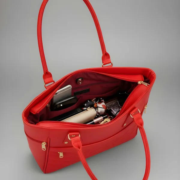 Premium Quality Women’s Stylish Handbag | Elegant PU Leather Shoulder & Tote Bag for Ladies | Spacious Multi-Compartment Design with Golden Hardware & Fur Ball Charm | Perfect for Office, Daily Use, Travel & Parties