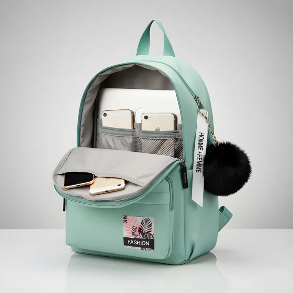 Latest Trendy Women’s Backpack | Lightweight & Durable PU Leather School/College Bag | Adjustable Straps with Dual Handles | Fashionable Solid Pattern Tote with Soft Texture, Front Pocket