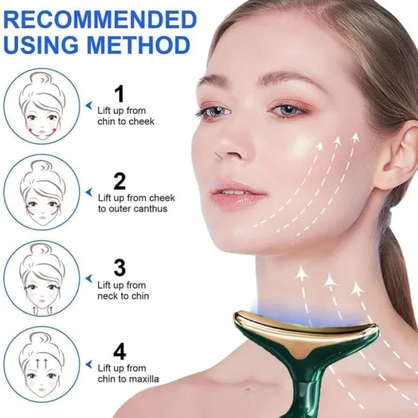 3 in 1 vibrating face neck eye massager for firm glowing skin